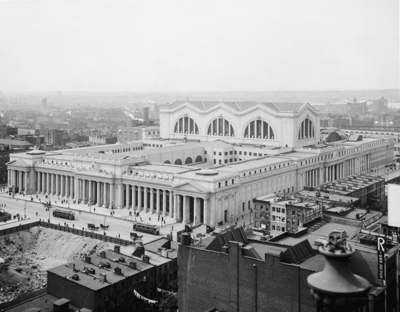 BTSNYC Experiences On Going Tour Of The Remnants Of Penn Station Vintage Aerial View 1910s Credit Wikimedia Commons Library of Congress