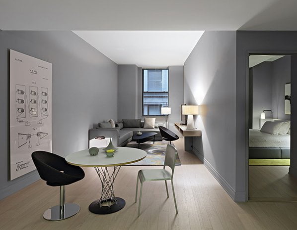 Q&A Residential Hotel Living and Bedroom