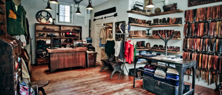 Shop Ladies and Gents Stock Vintage Inside Store