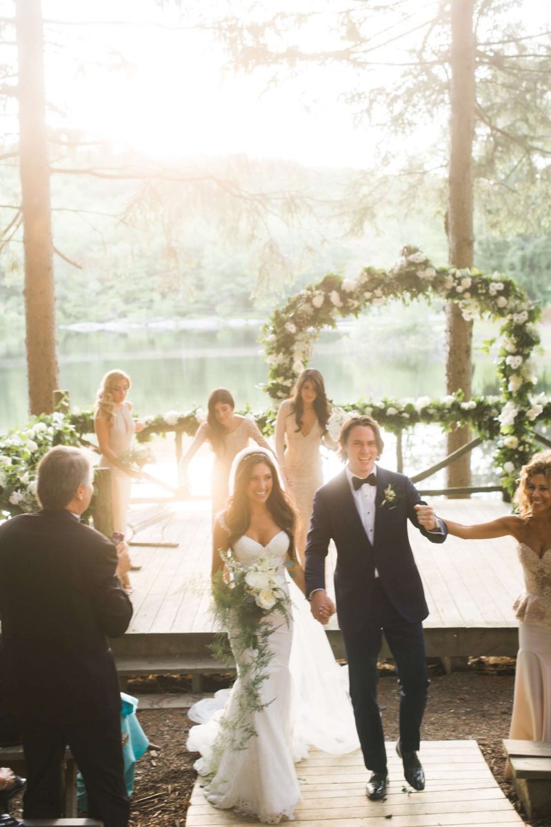 Shop Upstate NY Wedding Stephanie Karvellas Ceremony Sunset