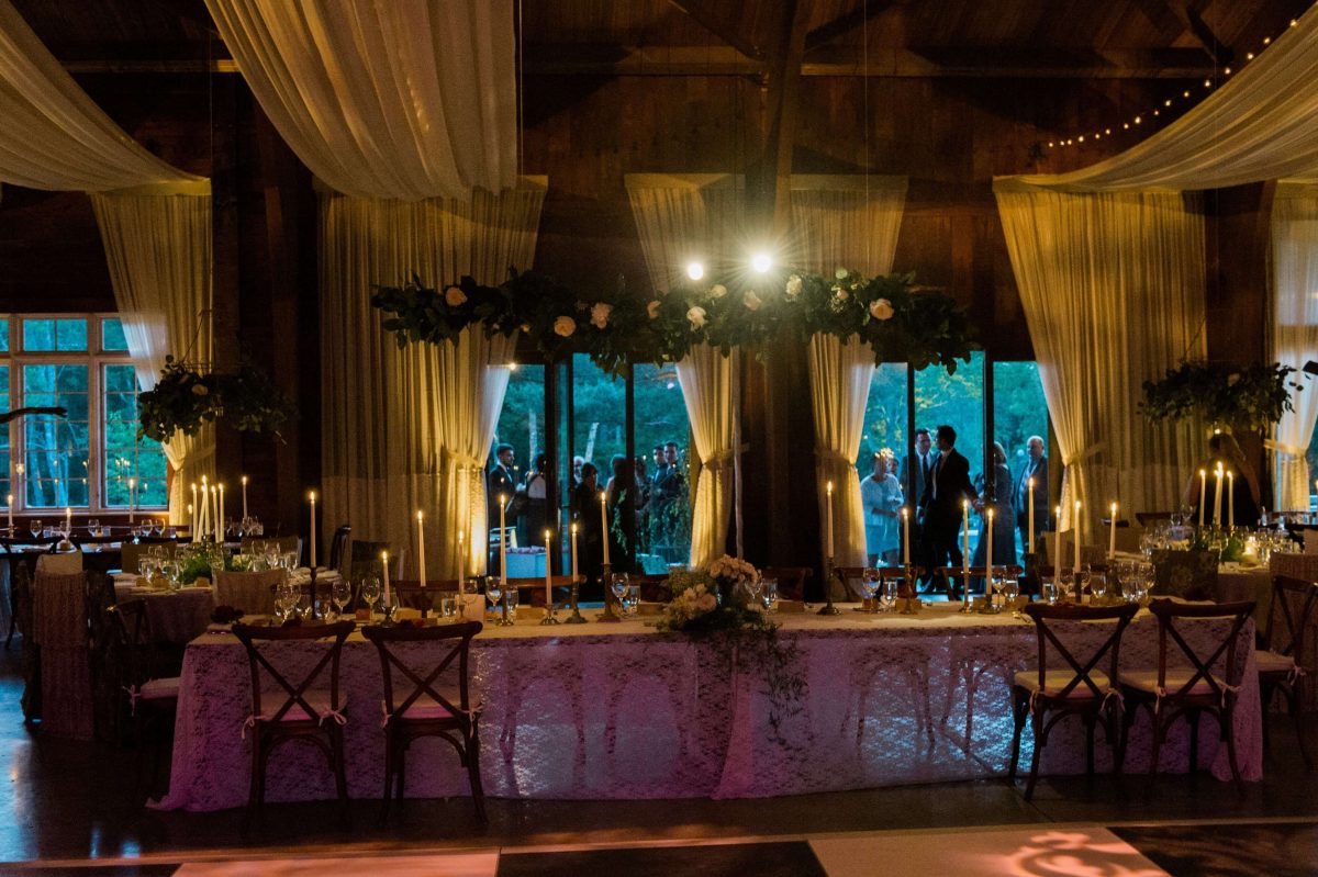 Shop Upstate NY Wedding Stephanie Karvellas Reception MainTable