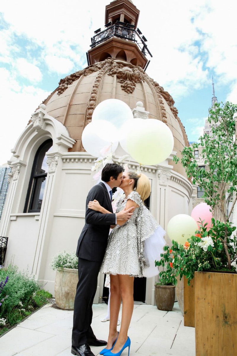 Shop Weddings Paula Merlo Rooftop of The NoMad Hotel Dome Kiss