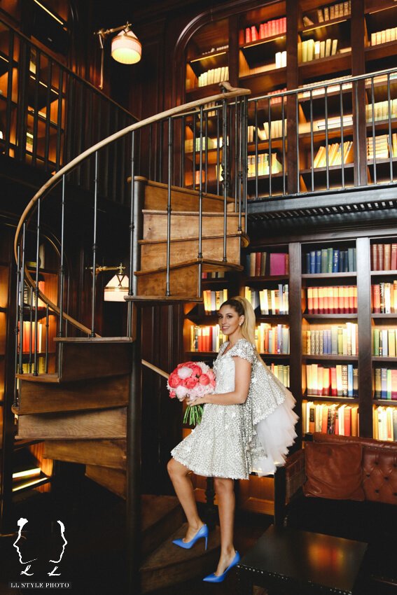 Shop Weddings Paula Merlo Rooftop of The NoMad Hotel Stairs