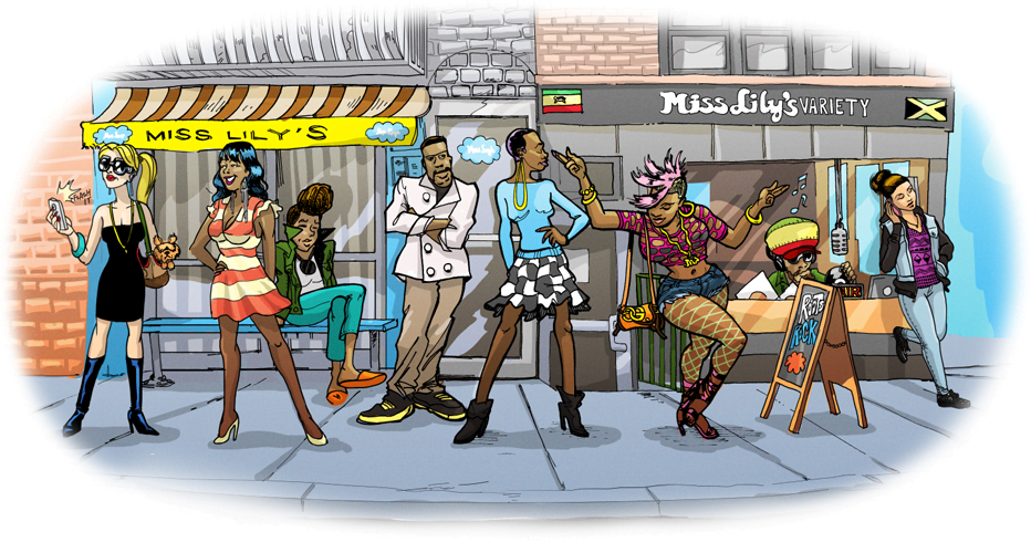 Dining Miss Lilys Restaurant Cartoon